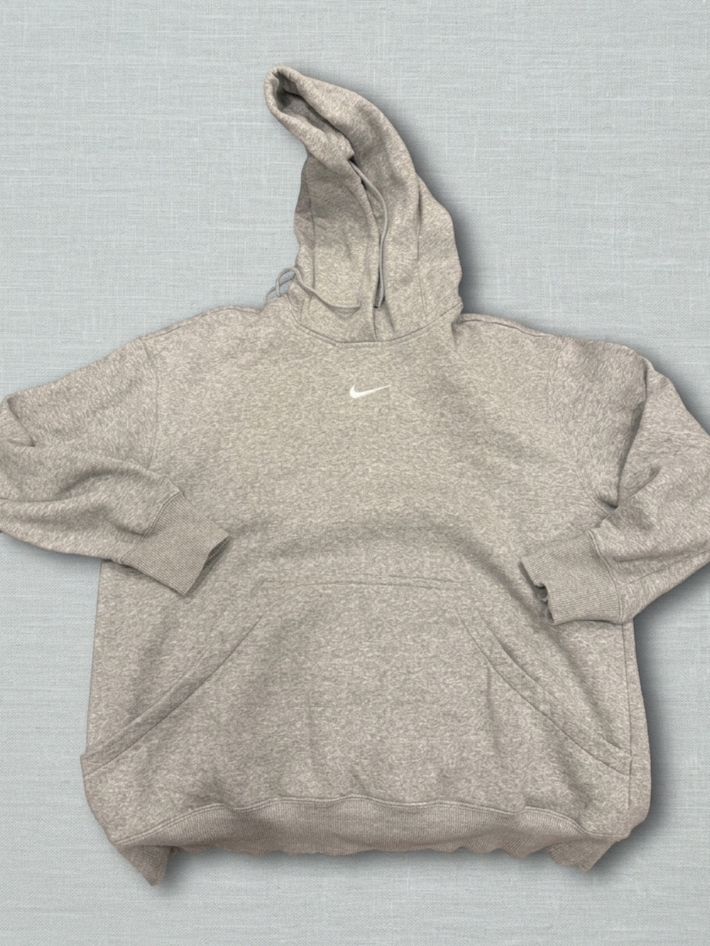 Nike Light Gray Pullover Hoodie with White Swoosh